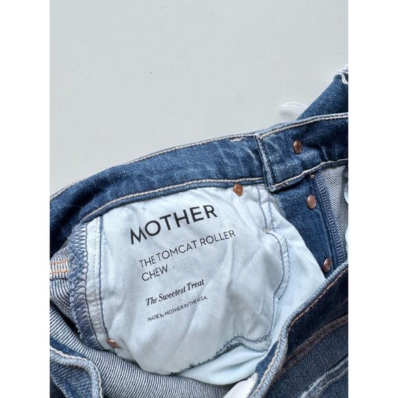 MOTHER The Tomcat Roller Chew The Sweetest Treat Cropped Wide Leg Jeans, Size 23 - Picture 13 of 15